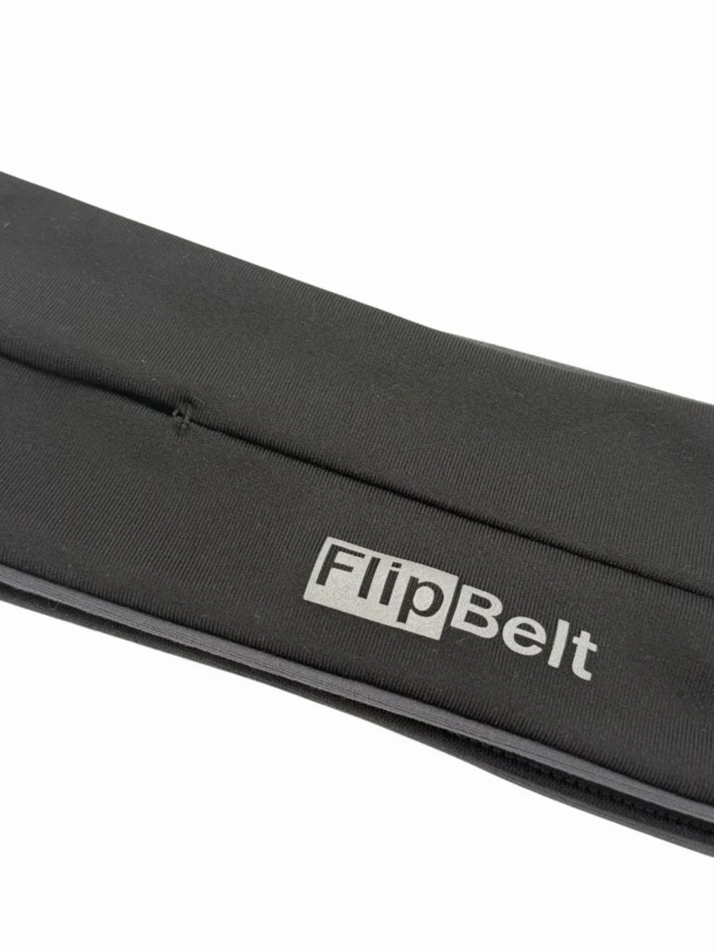 FLIPBELT Unisex Black Slit Pocket Stretch Pull On Belt Medium
